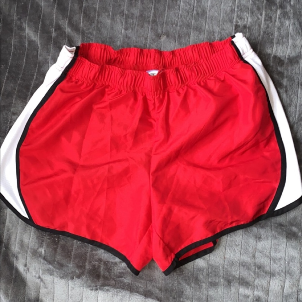 Red, Black and white running shorts medium(8-10)
